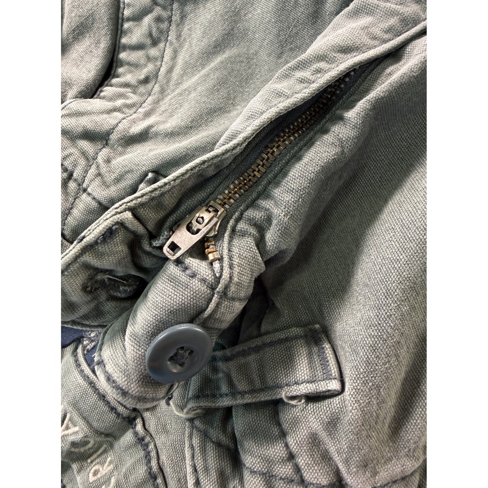 American Eagle Cargo Pants Womens 2 Blue Gray Stretch Wide Leg Utility - Picture 6 of 16